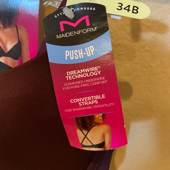 💥 SALE NWT No Poke No Pinch Push-Up Bra in Deep Maroon - Picture 8 of 10